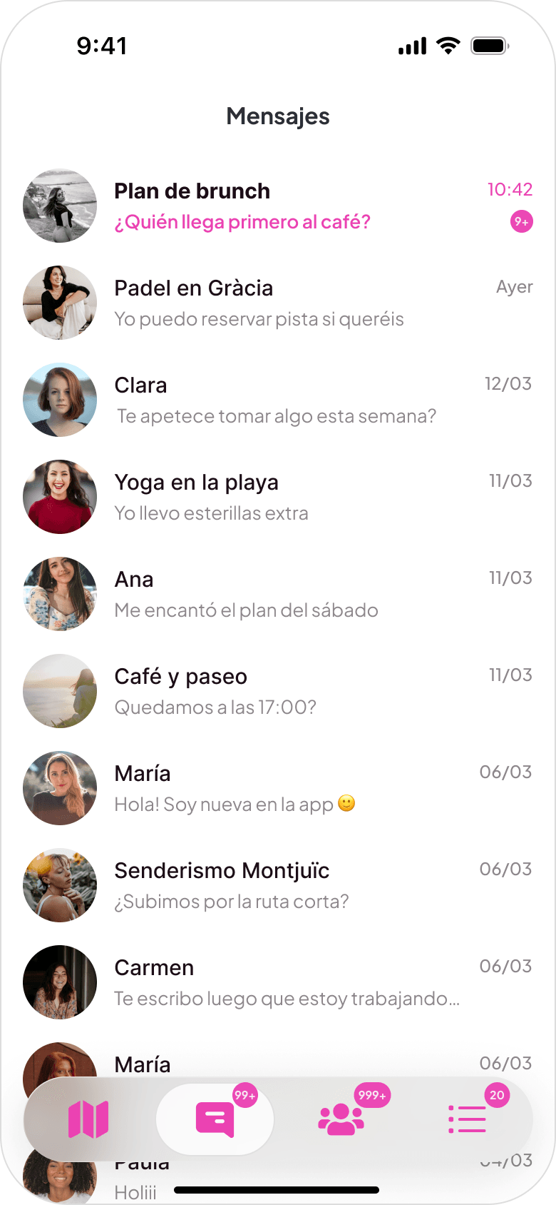 Before: Conversations – tab structure
