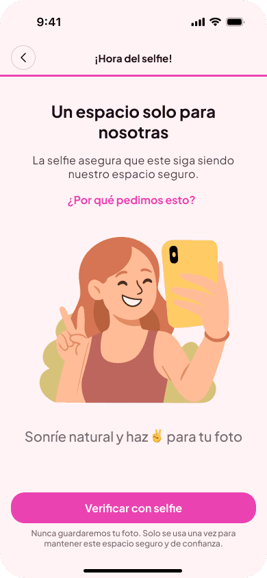 Onboarding – selfie verification