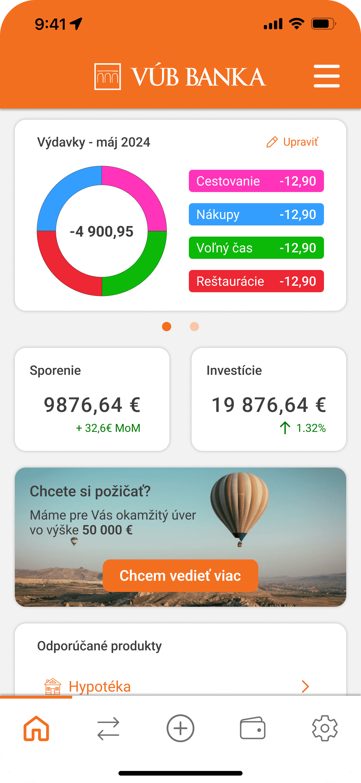 VÚB redesign screen 2