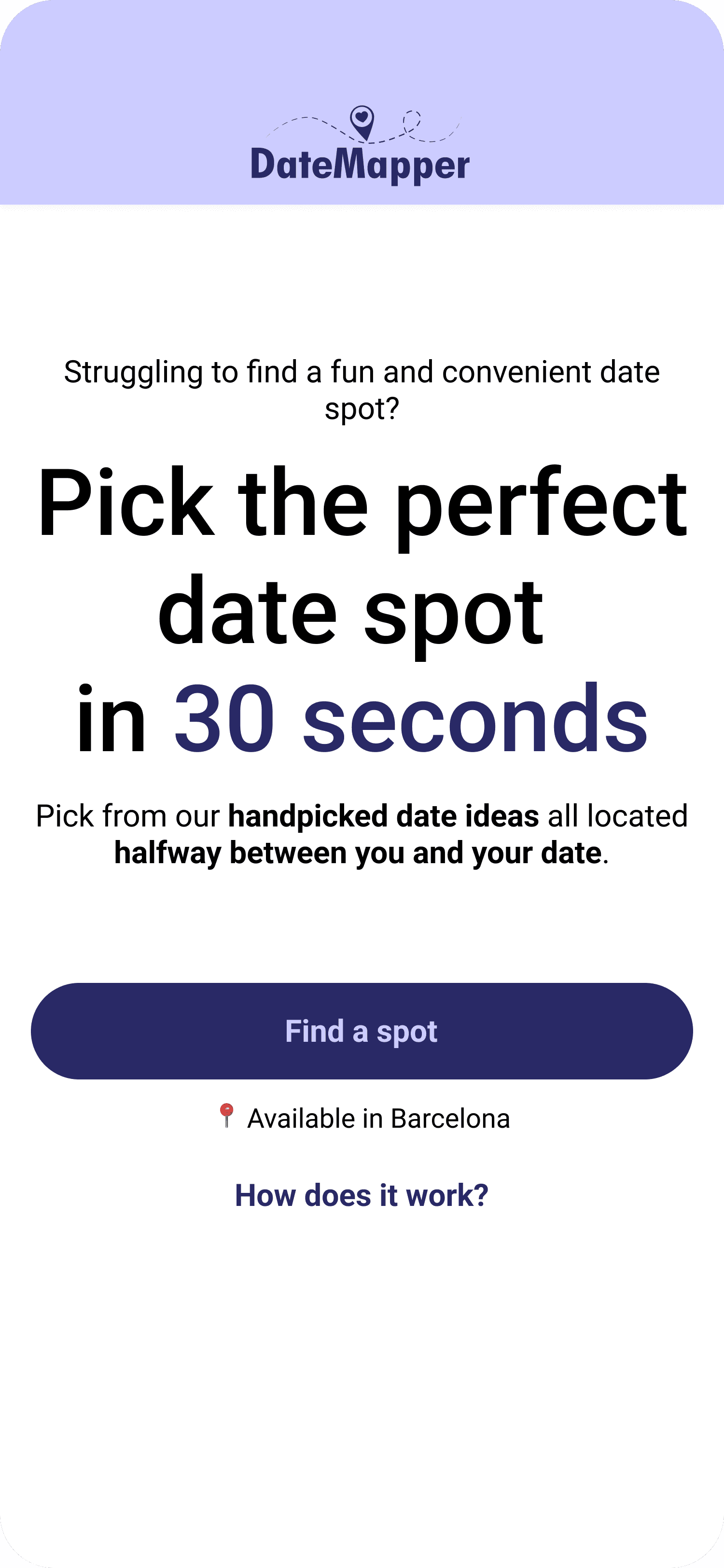 DateMapper landing page