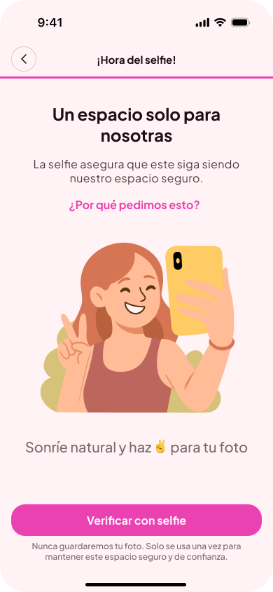 Onboarding – selfie verification