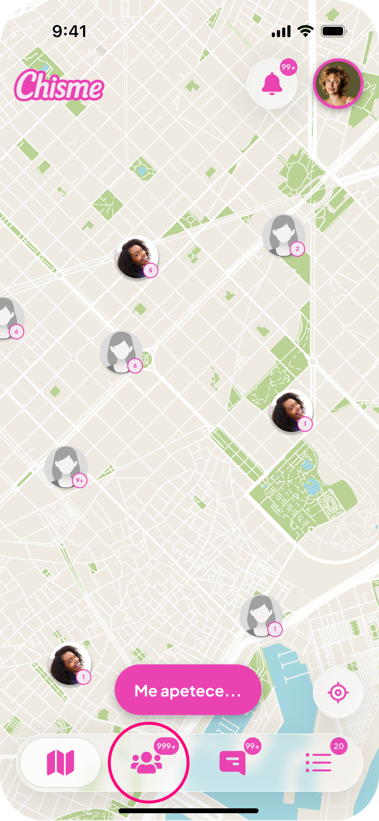 People discovery – open map-based discovery