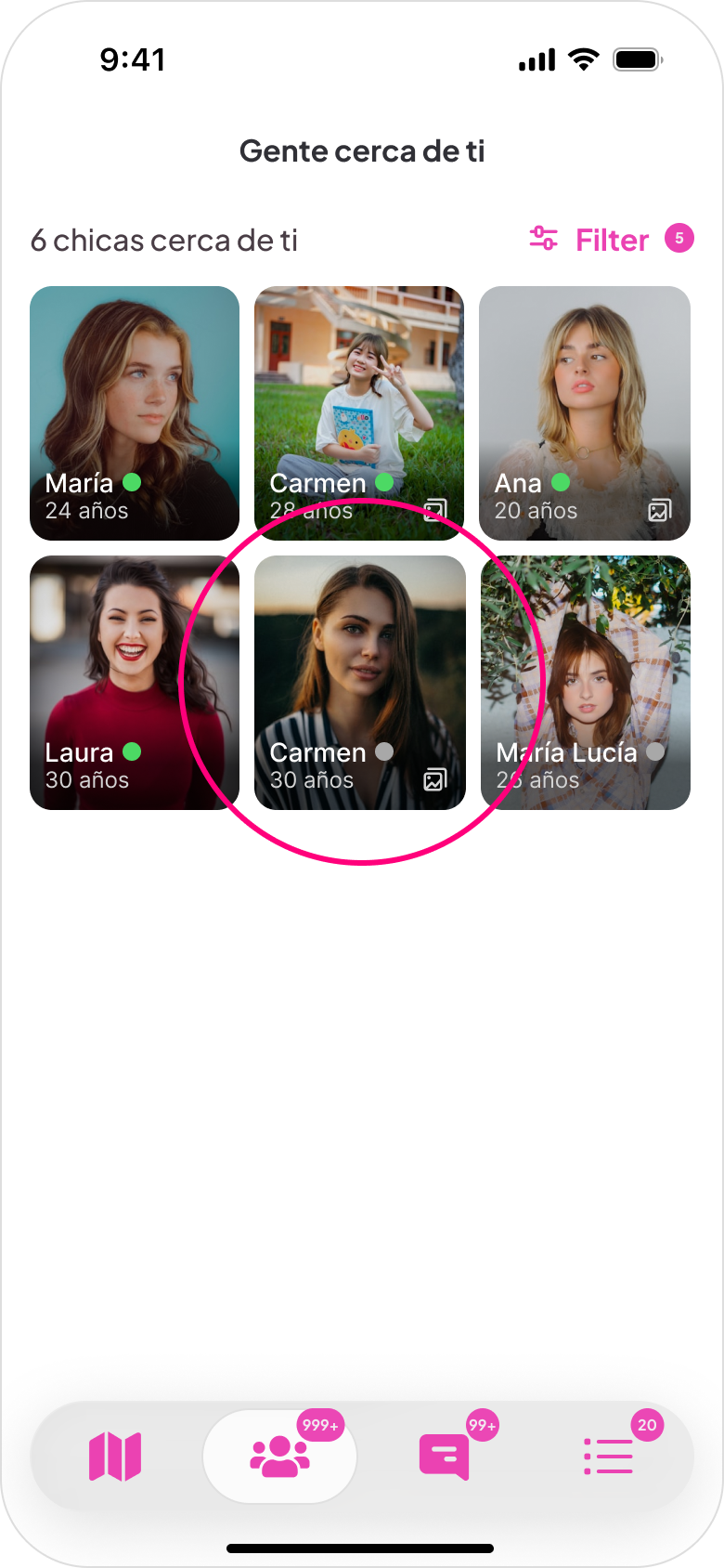 People discovery – open profile details