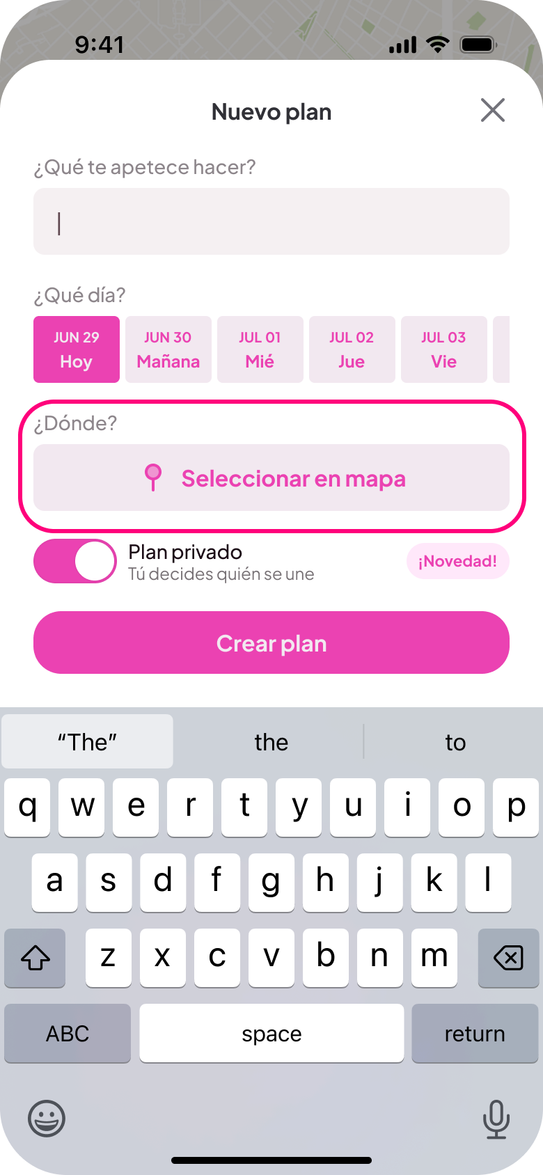 Plan creation – create a new plan