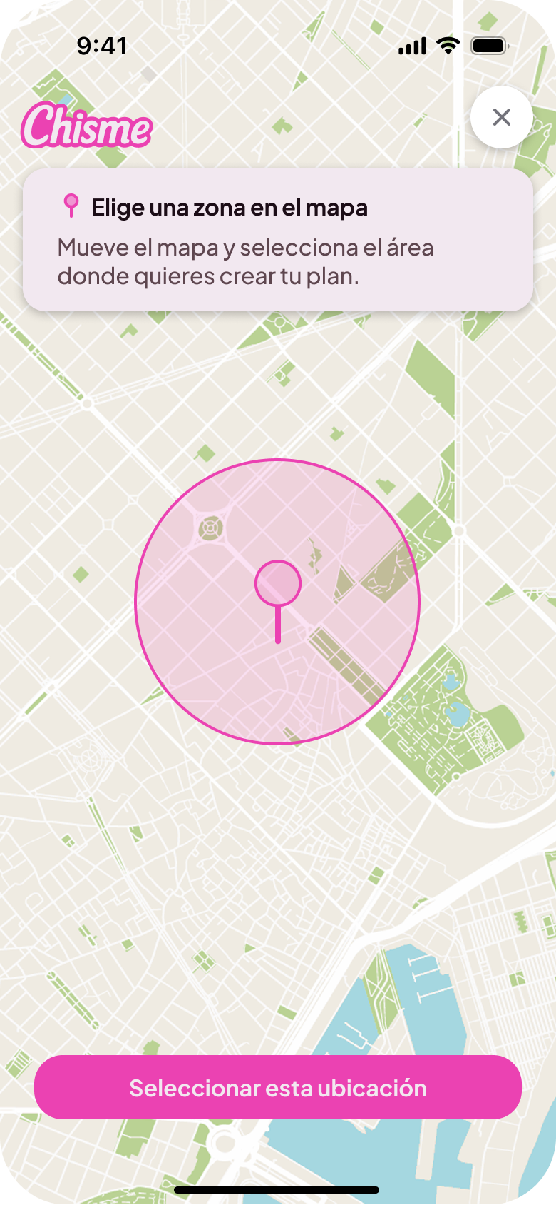 Plan creation – choose location